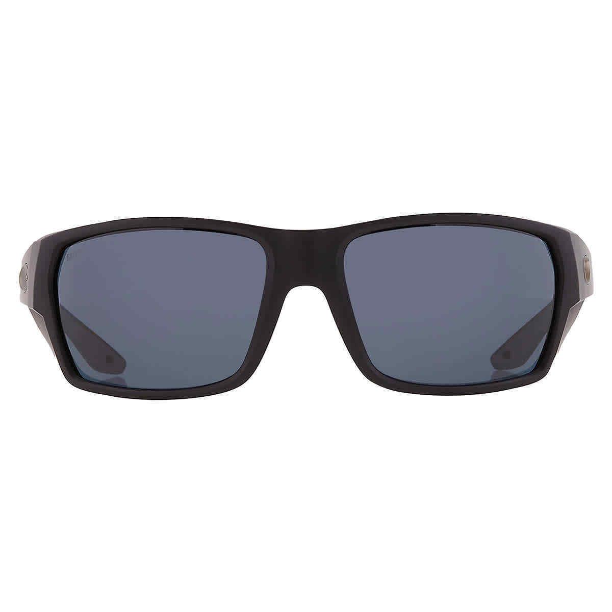 Costa Del Mar Tailfin Grey Polarized Men`s Sunglasses 6S9113 60 - Frame: Black, Lens: Grey