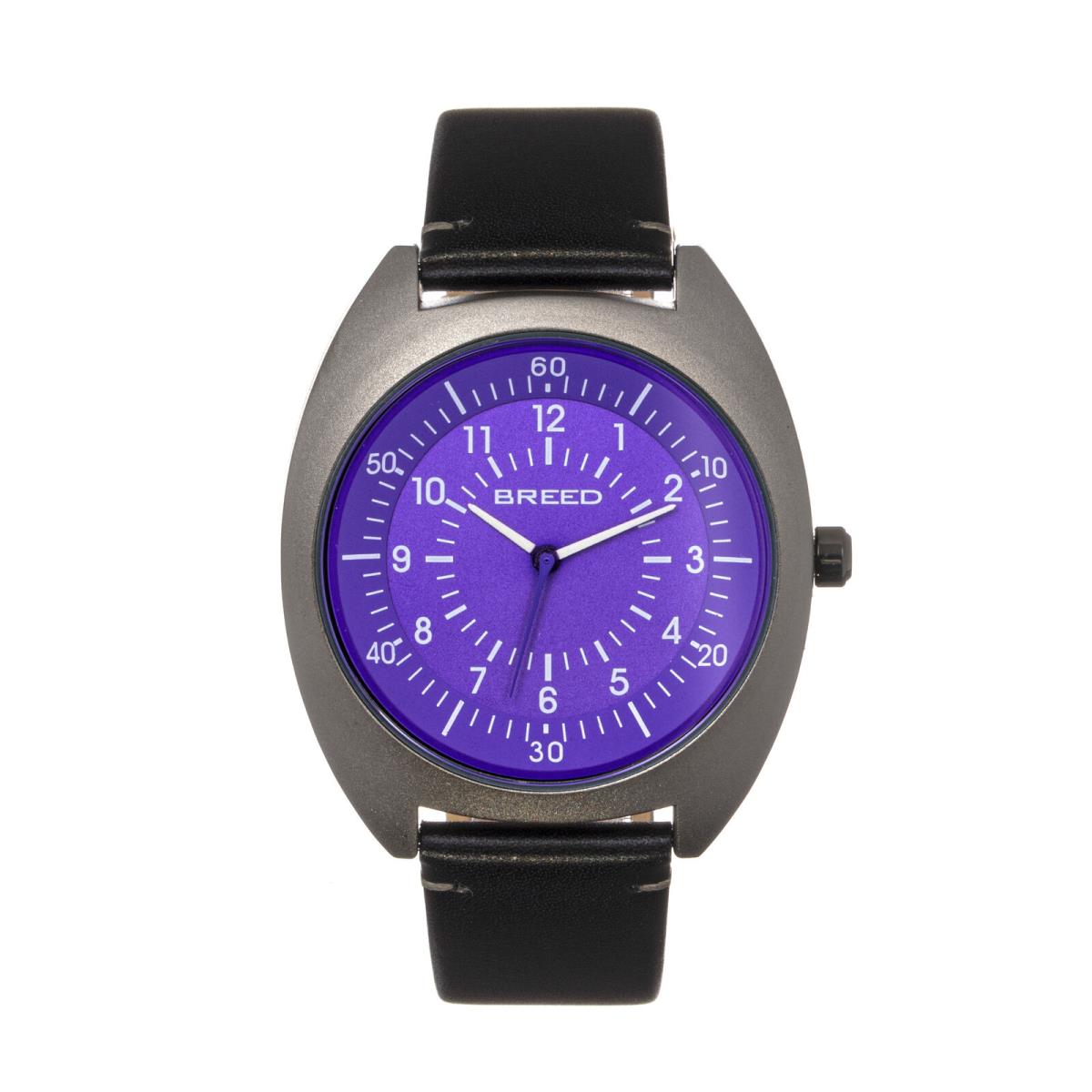 Breed Victor Leather-band Watch - Purple/black