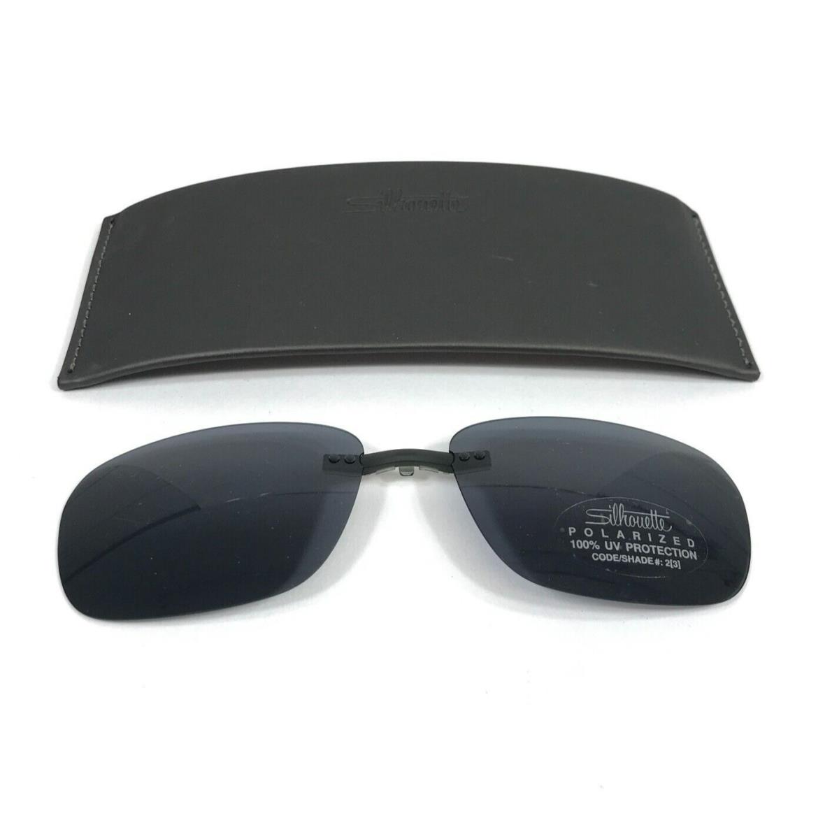 Silhouette Clip On Lenses Model KS S Matte Smoke Gray Dark Gray Polarized 2 3