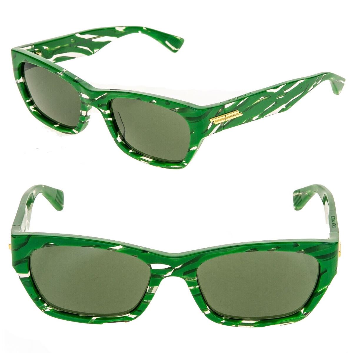 Bottega Veneta BV1143S Green Zebra Print Unisex Narrow Sunglasses 1143 004