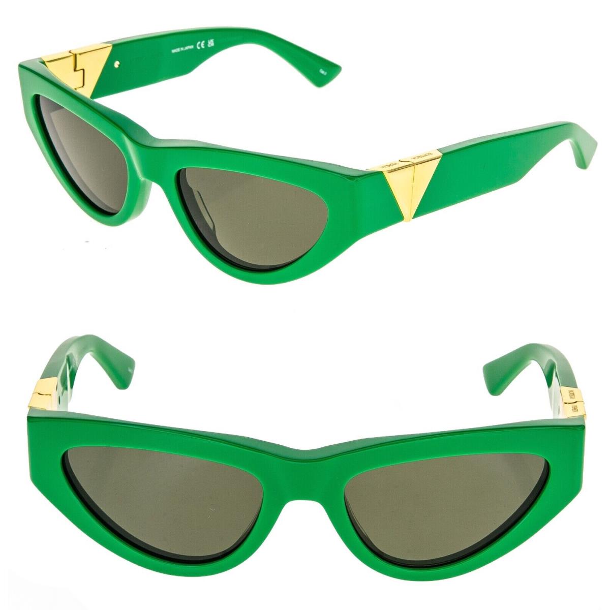 Bottega Veneta Angle Classic BV1176S Green Bold Narrow Cat Sunglasses 1176 003