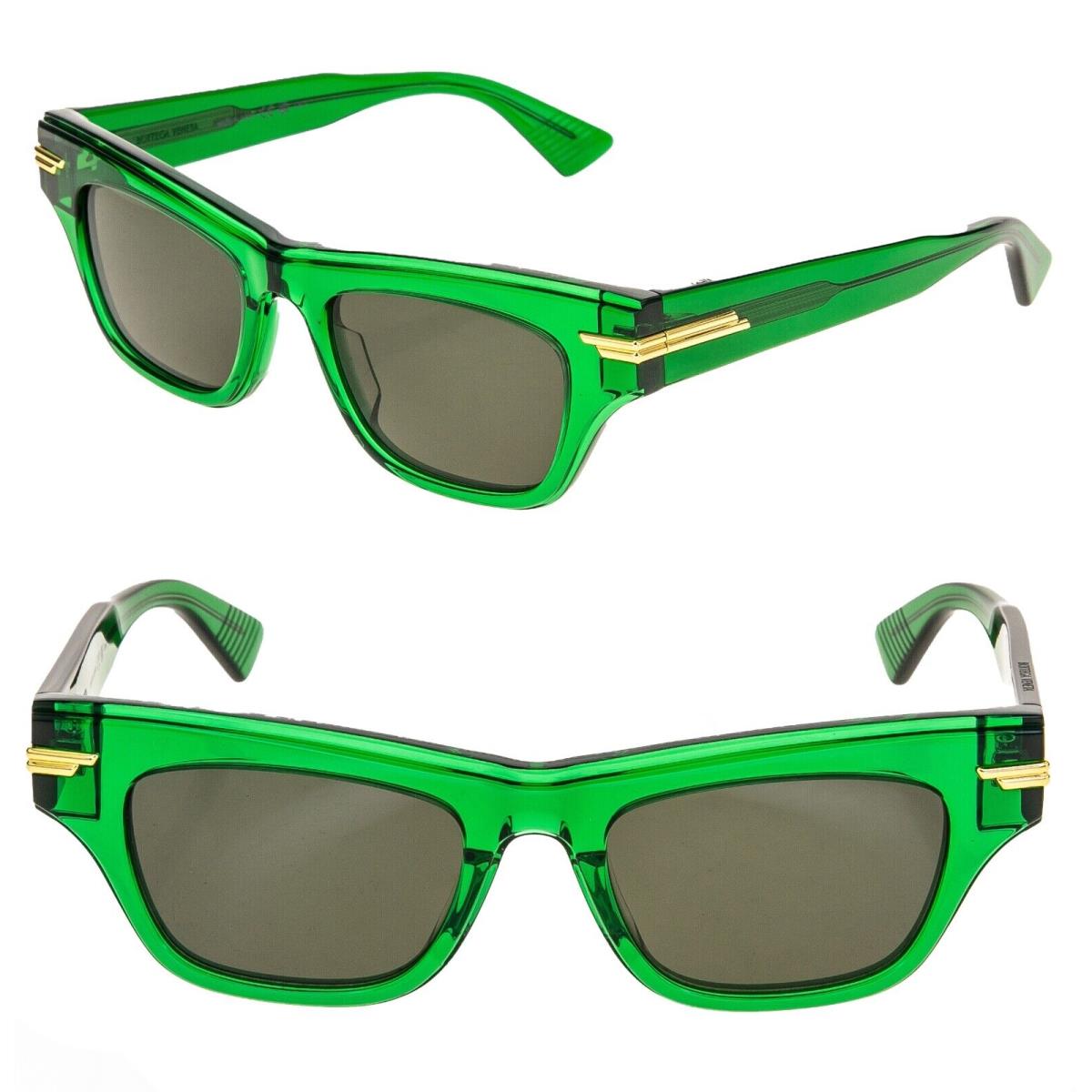 Bottega Veneta Mitre BV1122S Transparent Green Bold Geometric Sunglass 1122 004