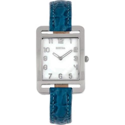 Bertha Marisol Swiss Mop Leather-band Watch - Blue