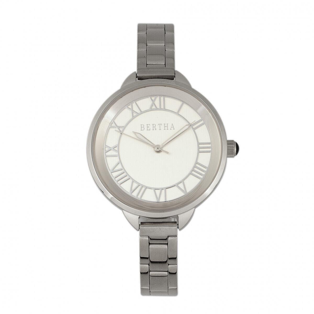 Bertha Madison Sunray Dial Bracelet Watch - Silver