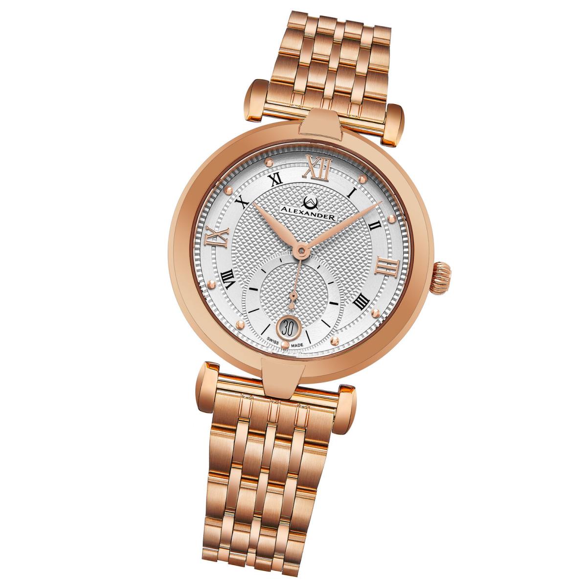 Alexander Monarch Olympias Women`s Swiss Quartz Gold Watch A202B-04