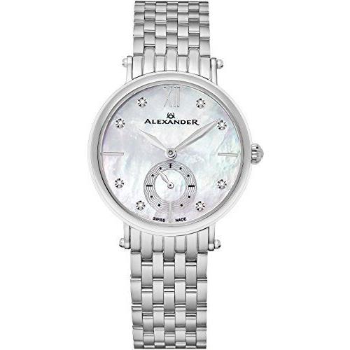 Alexander Monarch Roxana Mop Dial Women`s Swiss Quartz SS Watch AD201B-01