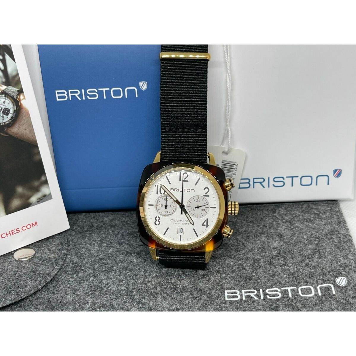 Briston Clubmaster Chronograph White Dial Watch 17140.PYA.T.2.NB