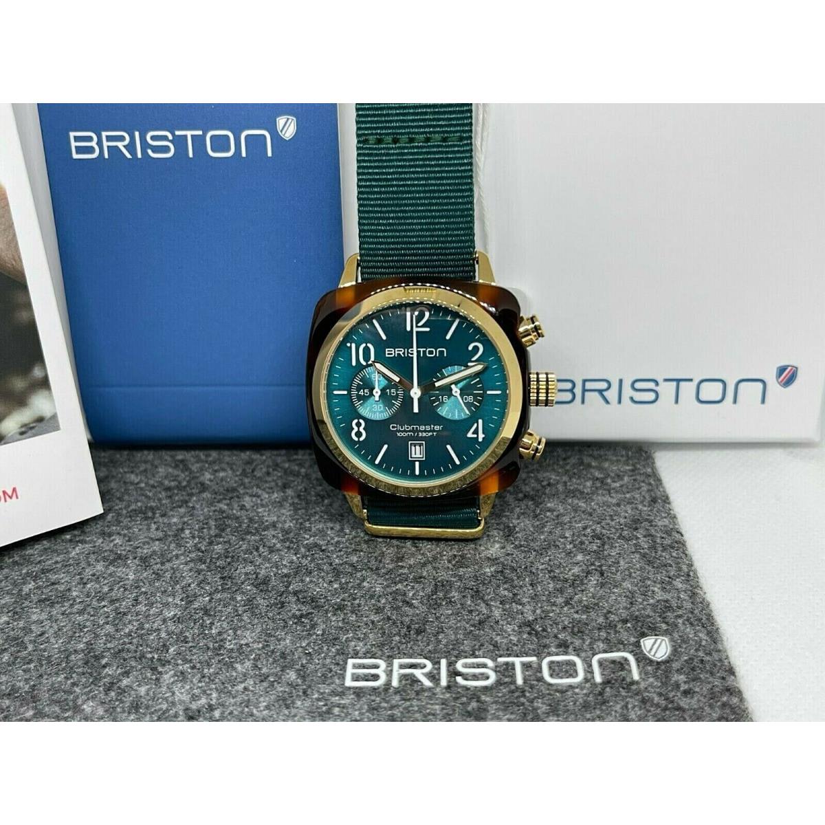 Briston Clubmaster Chronograph Emerald Green Watch 19140.PYA.T.27.NE