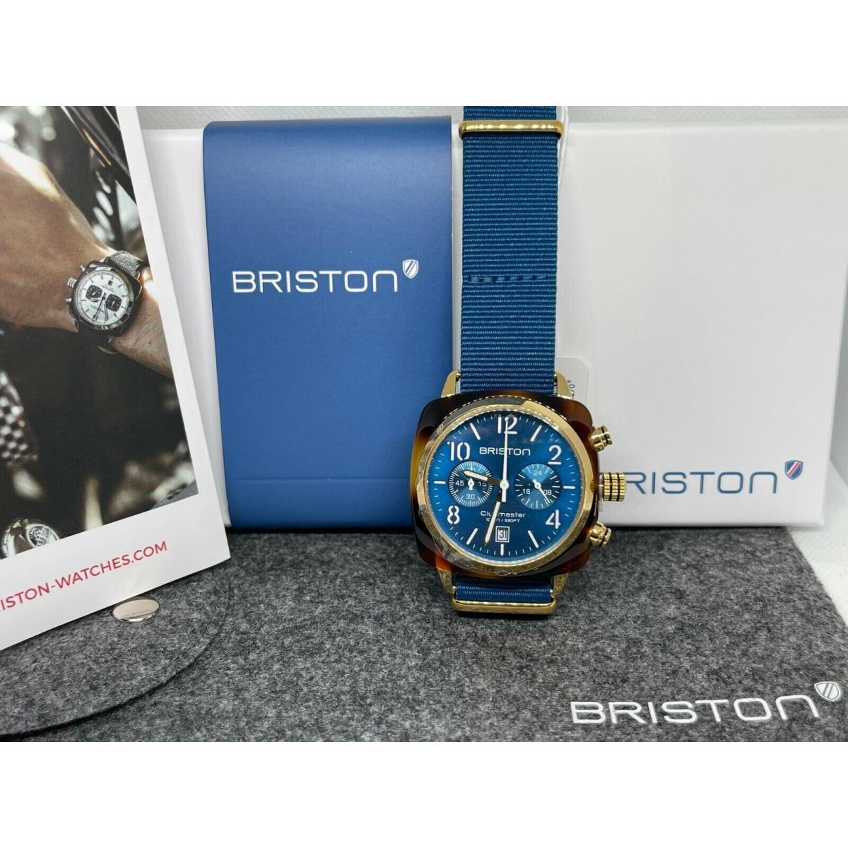 Briston Clubmaster Chronograph Peacock Blue Dial Watch 19140.PYA.T.31.NBD