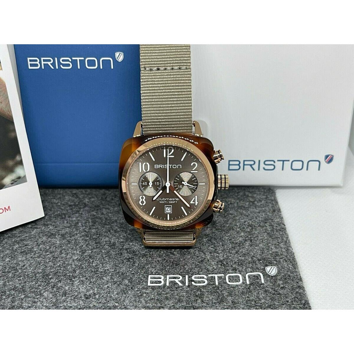 Briston Clubmaster Chronograph Grey Dial Watch 19140.PRA.T.30.NT