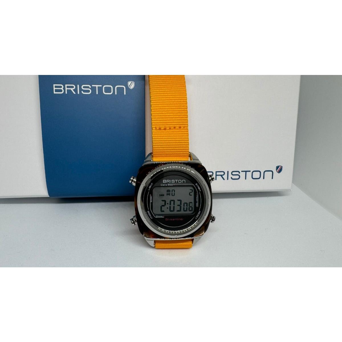 Briston Streamliner Digital Orange Watch Swing Acetate 221337.SA.SO.43.NMA