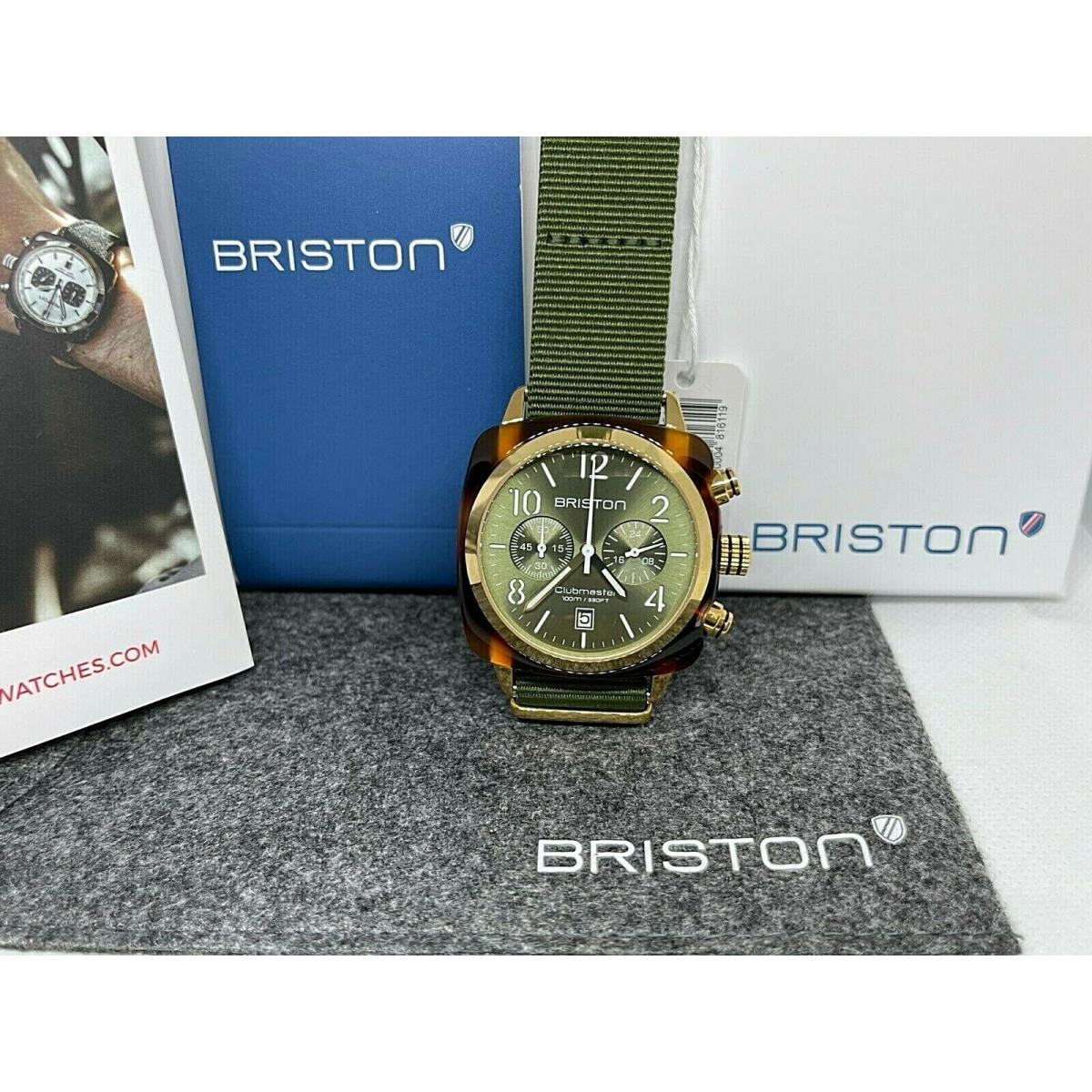 Briston Clubmaster Chronograph Green Olive Watch 19140.PYA.T.26.NOL