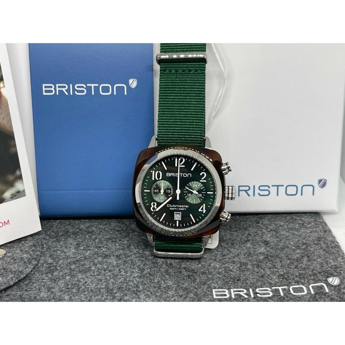 Briston Clubmaster Chronograph British Green Watch 15140.SA.T.10.NBG