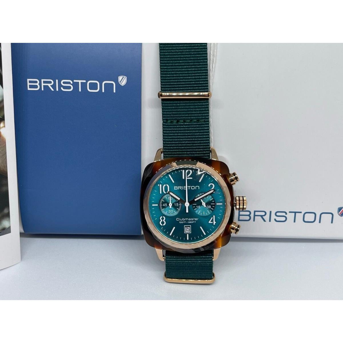 Briston Clubmaster Chronograph Emerald Green Watch 19140.PRA.T.27.NE