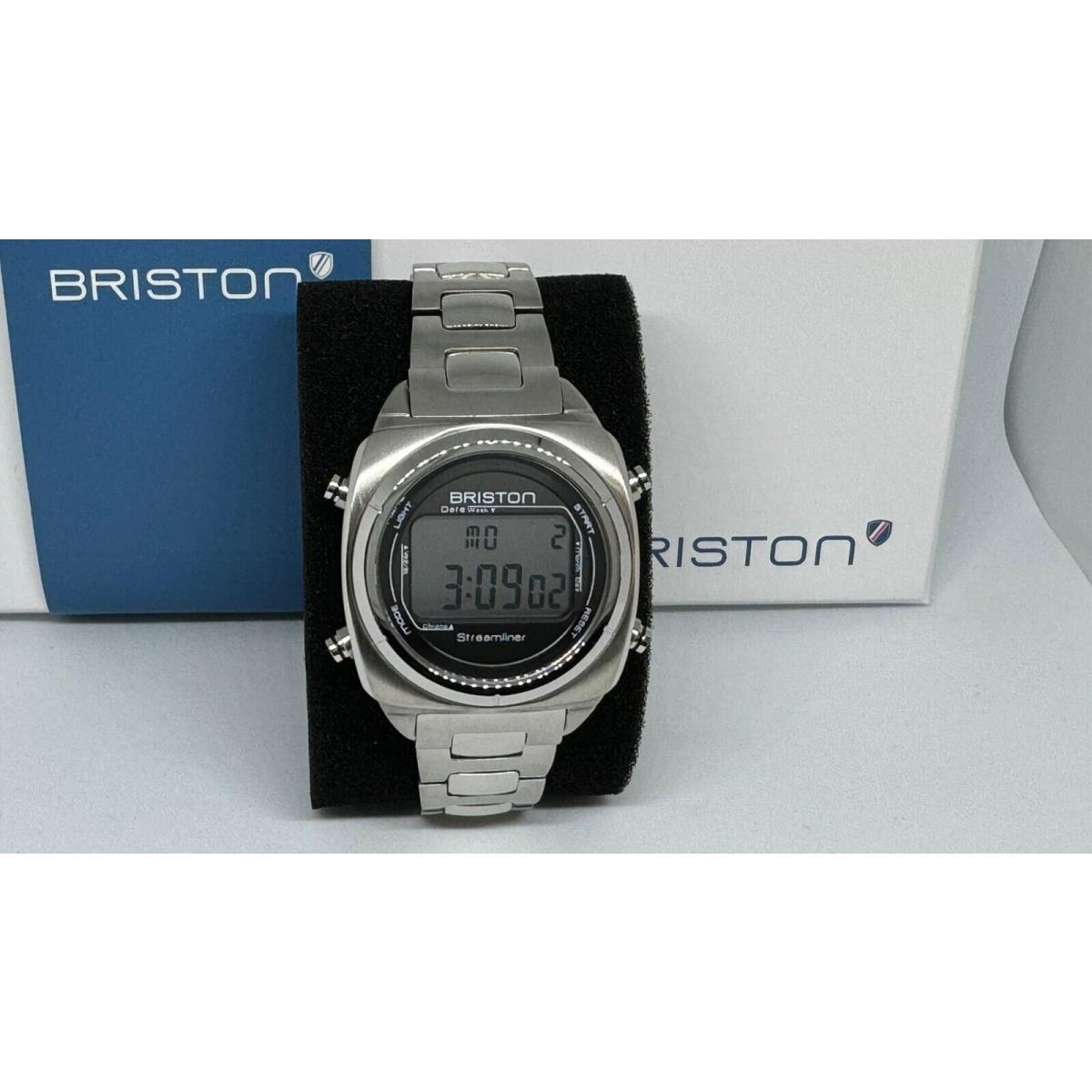 Briston Streamliner Digital Silver Black Watch 221337.S.DG.1.SB