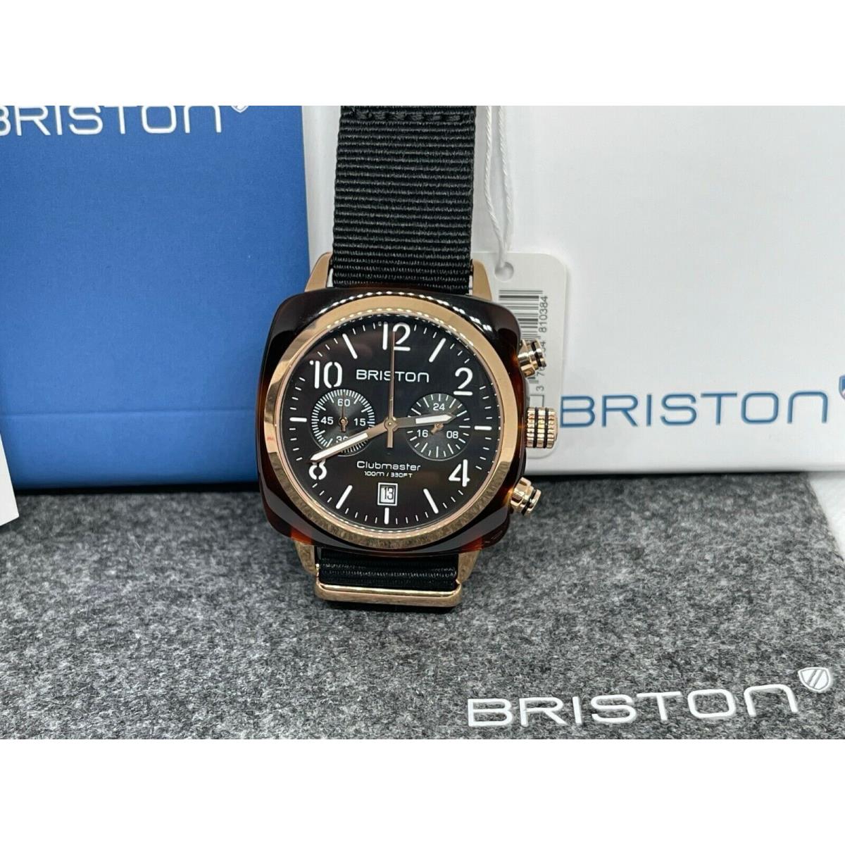 Briston Clubmaster Chronograph Black Dial Watch 14140.PRA.T.1.NB