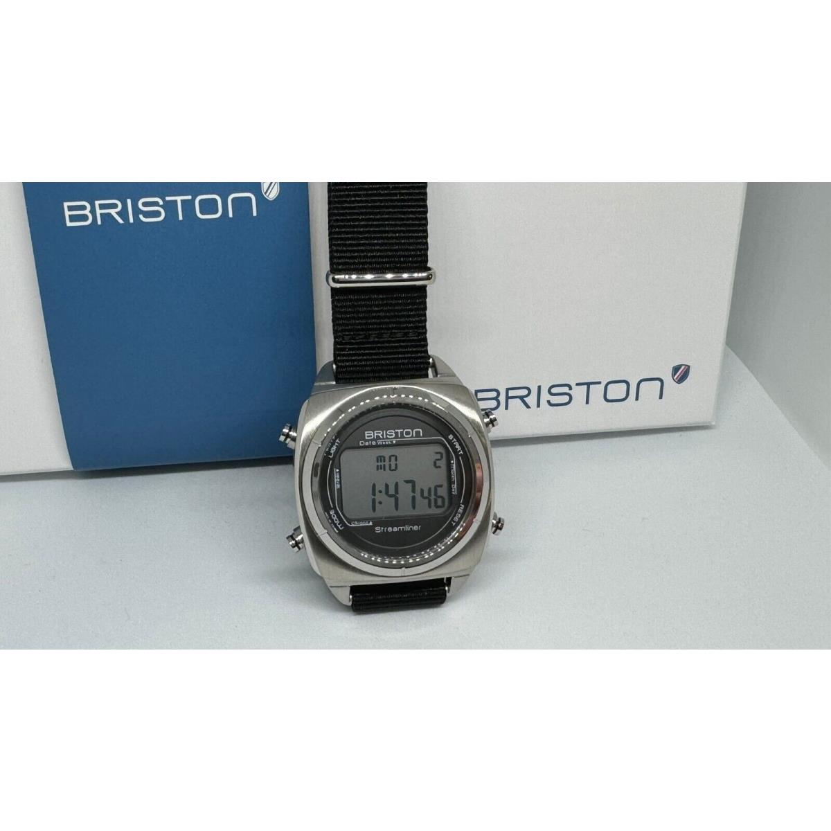 Briston Streamliner Digital Silver Black Watch 221337.S.DG.1.NB