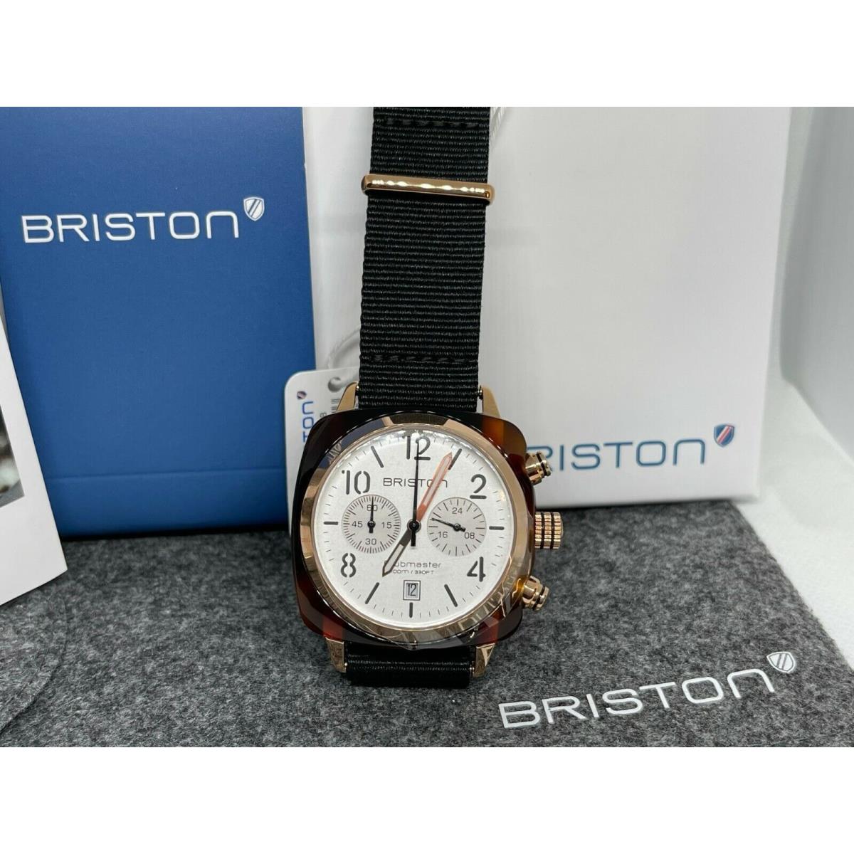 Briston Clubmaster Chronograph White Dial Watch 17140.PRA.T.2.NB