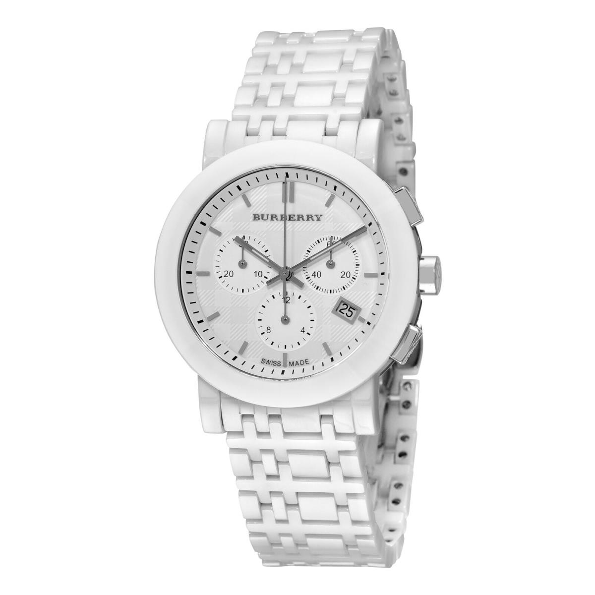 Burberry Women`s BU1770 Ceramic White Chronograph Dial Watch