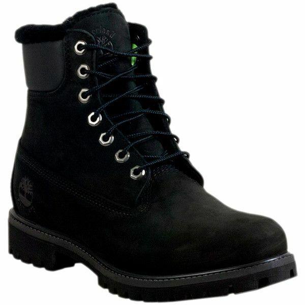 Timberland Men`s 6 Inch Sherling Lined Boots Insulated Waterproof 2 Colors - Black Nubuck/Sherling