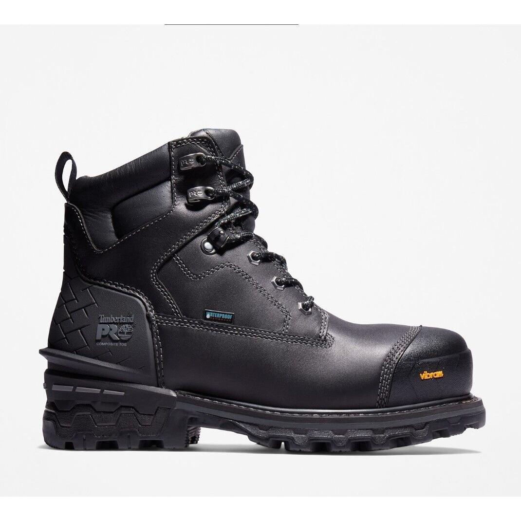 Men`s Timberland Pro Boondock 6`` Waterproof Comp Toe Work Boot Black A29RV001