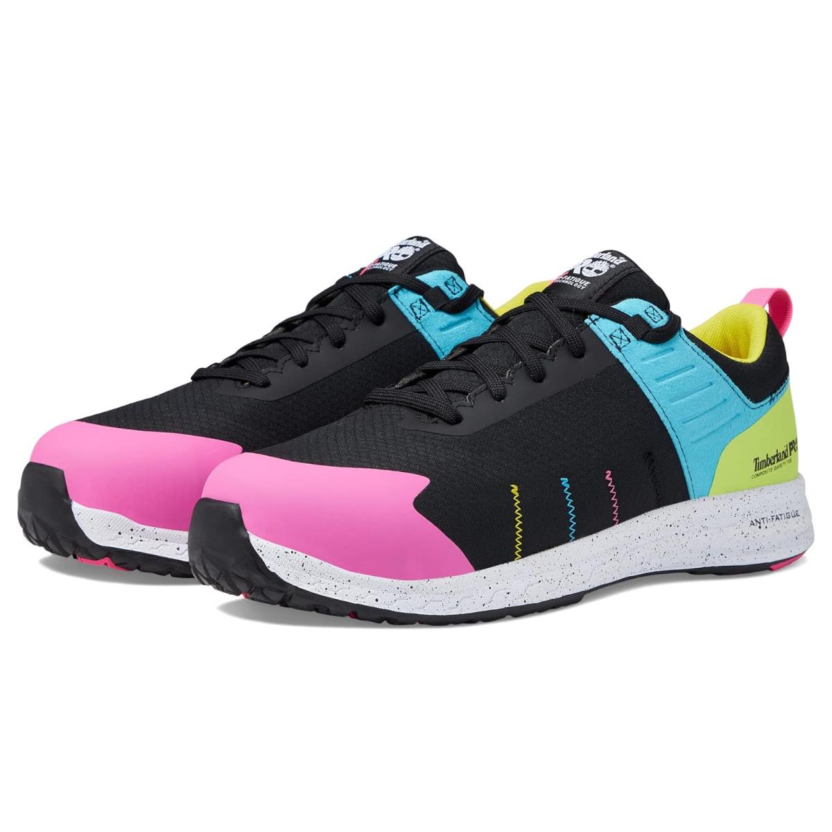 Woman`s Shoes Timberland Pro Overdrive Composite Safety Toe Black/Cyan/Magenta