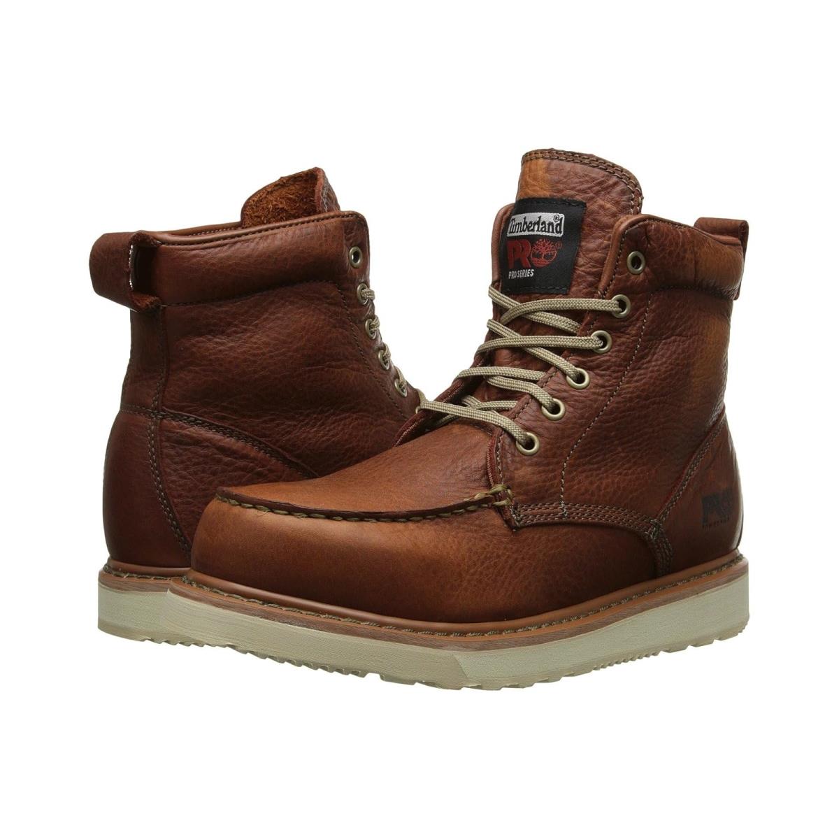 Man`s Boots Timberland Pro Pro Wedge 6 Inch Moc Soft Toe - Rust