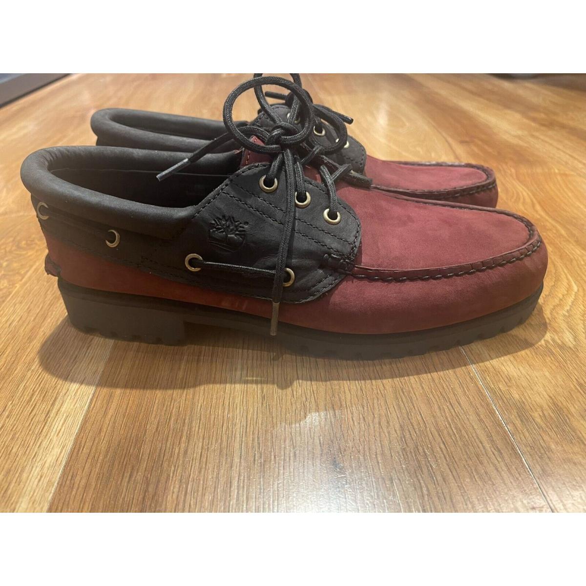 Timberland Men`s Handsewn Boat Shoe Burgundy Nubuck A5WBN All Sizes