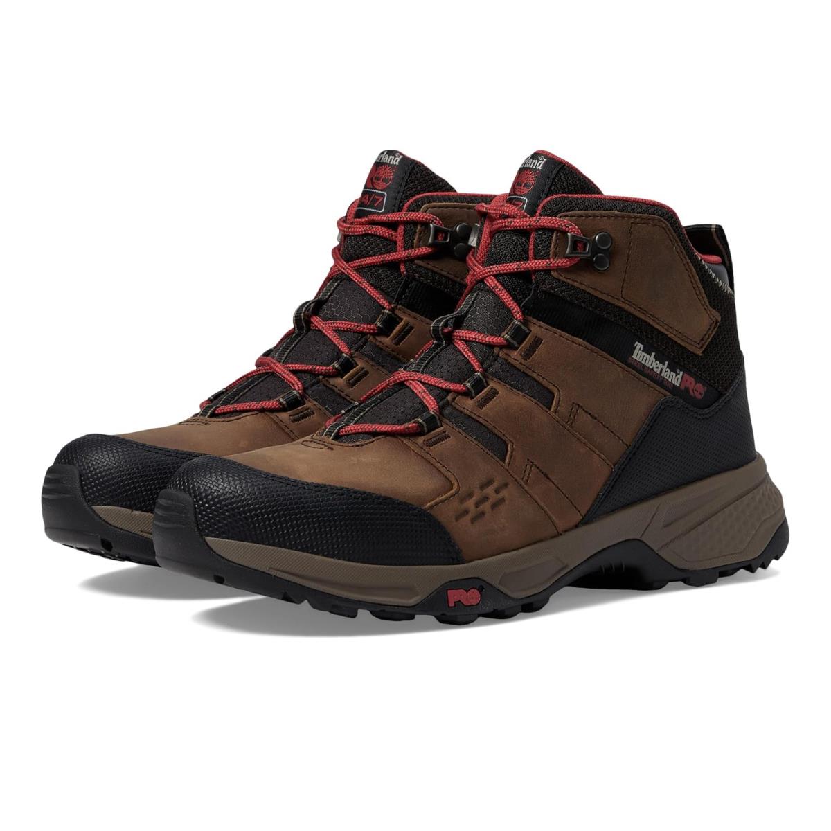 Timberland Pro Switchback LT 6 Inch Steel Safety Toe Industrial Work Hiker Boots Coconut/Red