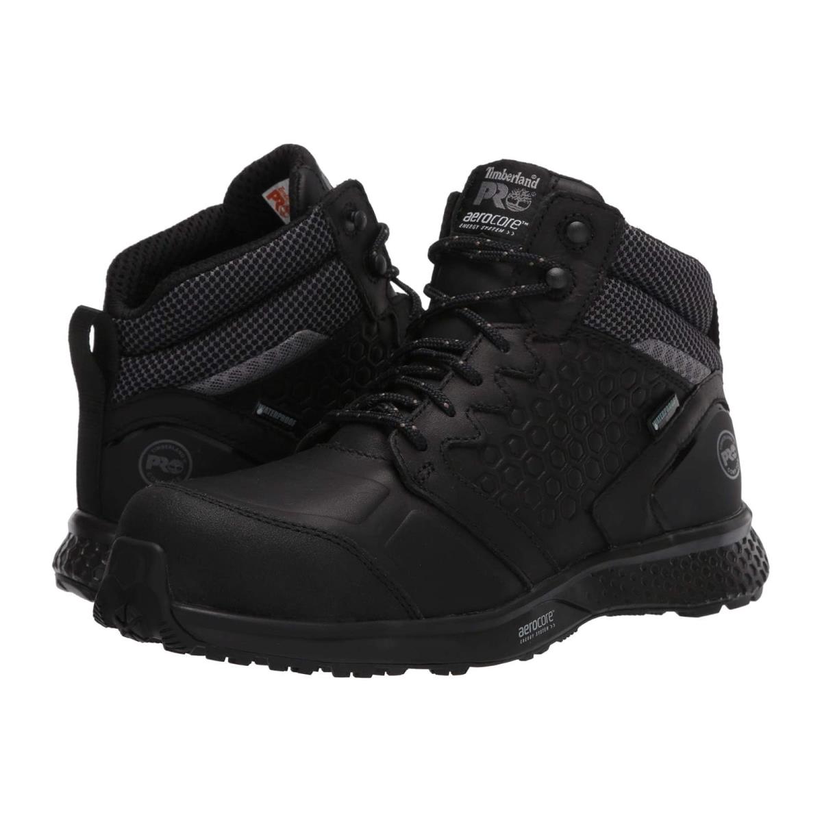 Woman`s Shoes Timberland Pro Reaxion Mid Composite Safety Toe Waterproof - Black/Grey