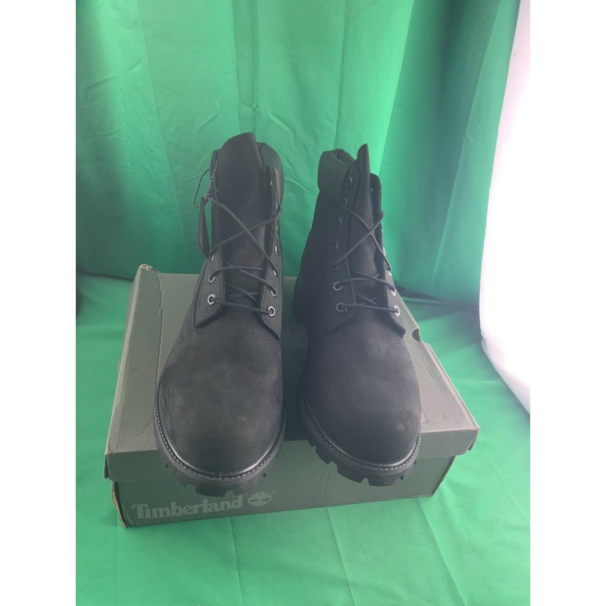 Men`s Timberland Premium 6IN Waterproof Boot Black Nubuck TB010073 SZ 13