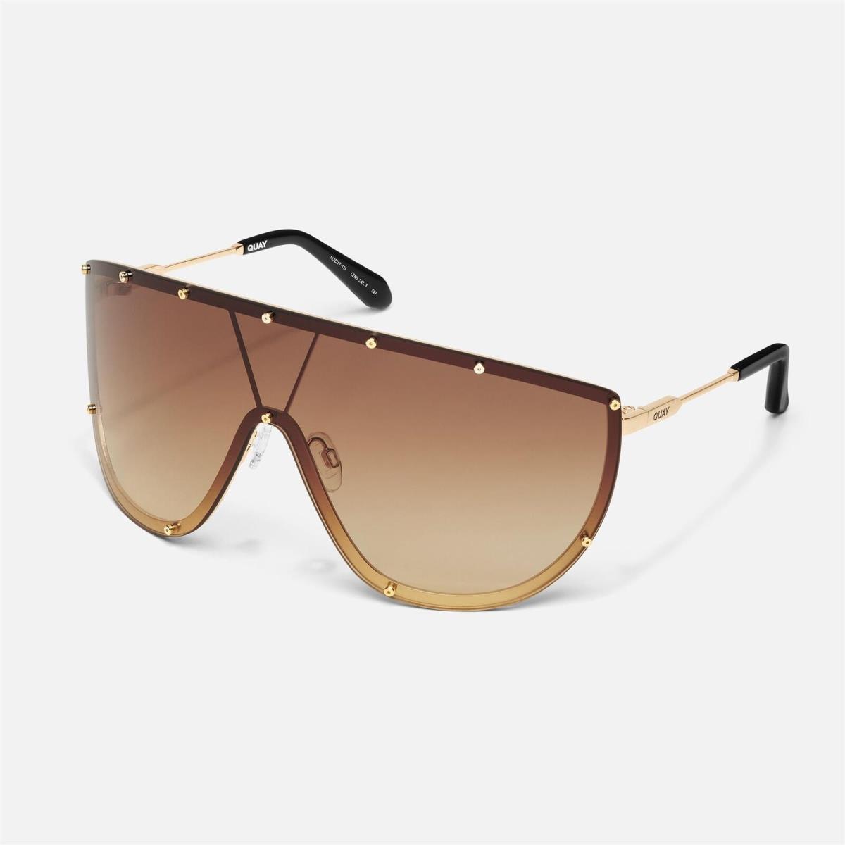 Quay Women`s Sunglasses ON Set Brushed Gold Frame / Camel Gradient Lens