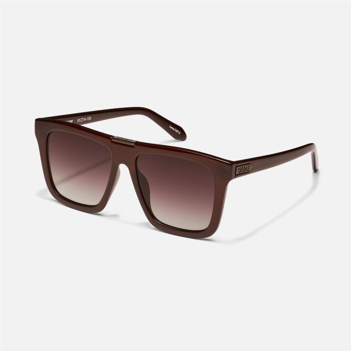 Women`s Bramd Quay Name Drop Sunglasses Chocolate Brown Frame