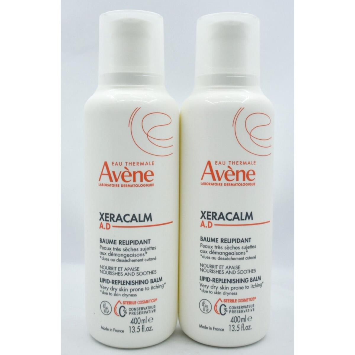 Avene Xeracalm A.d. Lipid-replenishing Balm 13.5 fl oz/400ml 2-Pack Exp 2026