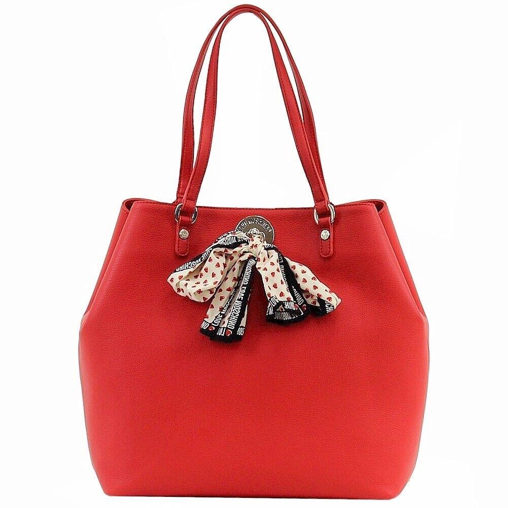 Love Moschino Women`s Red Tote Handbag W/scarf