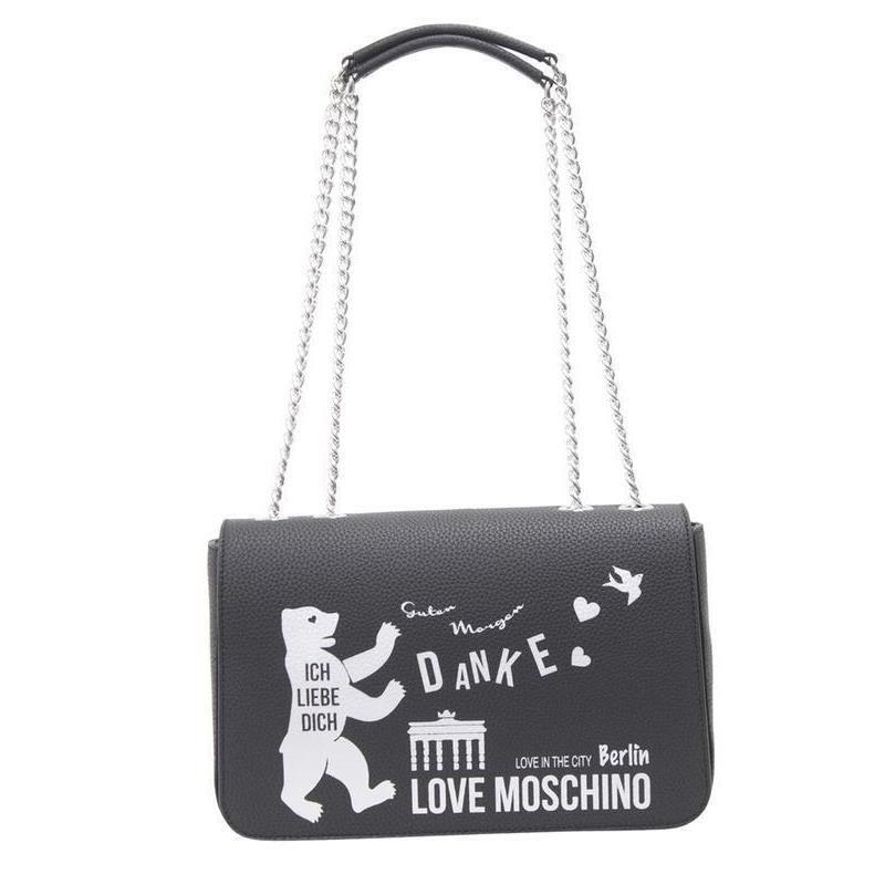 Love Moschino Women`s Love In The City - Berlin Black Shoulder Handbag