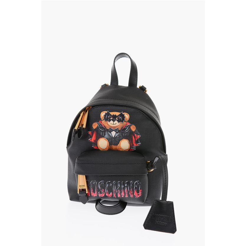 Moschino Couture Batman Teddy Bear Black Mini Backpack Halloween