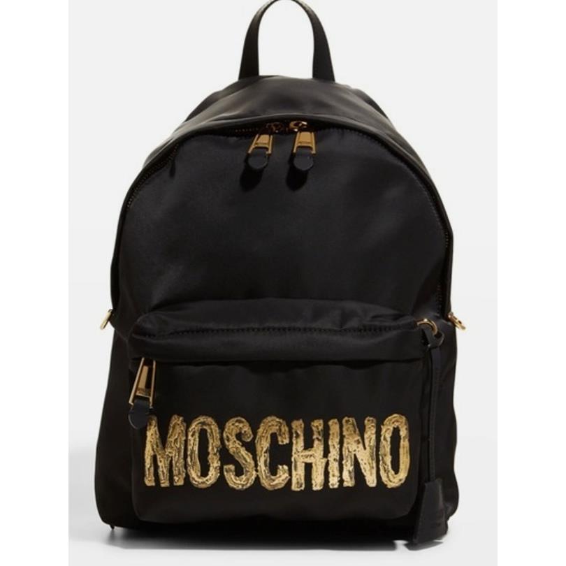 Moschino Unisex Logo Nylon Backpack Black