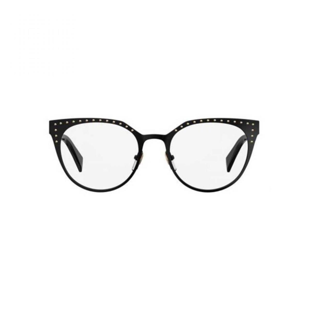 Moschino MOS512 807 Black Round Cat Eye Metal Eyeglasses Frame 52-19-145