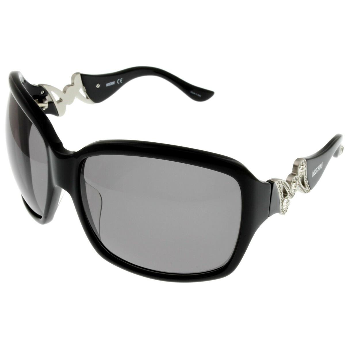 Moschino Sunglasses Women Shiny Black Palladium Rectangular MO593 01