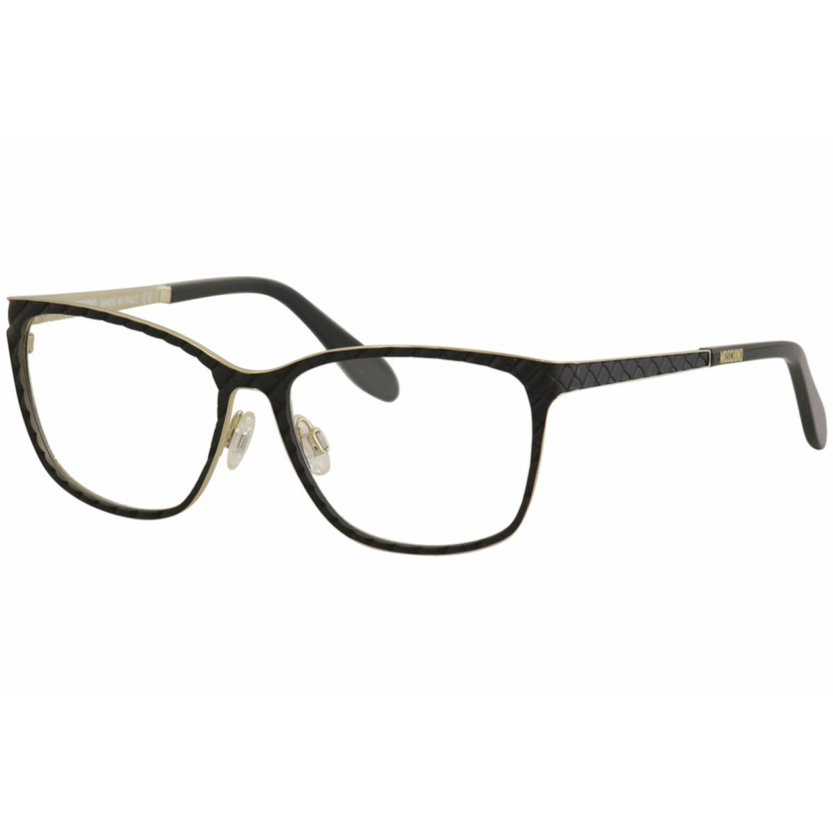 Moschino Women`s Eyeglasses MO280 MO/280 01 Gold/black Optical Frame 54mm