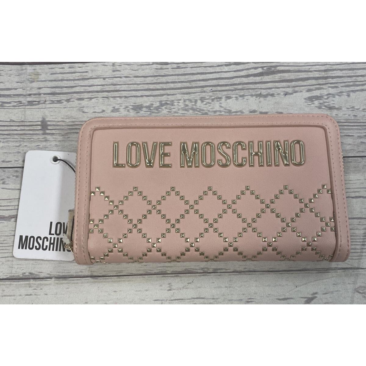 Love Moschino Portafogli Pu Rosa Wallet Coin Purse Pink and Gold