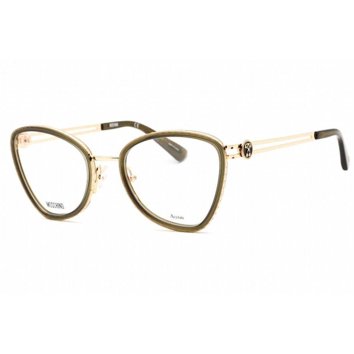 Moschino Women`s Eyeglasses Khaki Butterfly Shape Full Rim Frame MOS584 03Y5 00