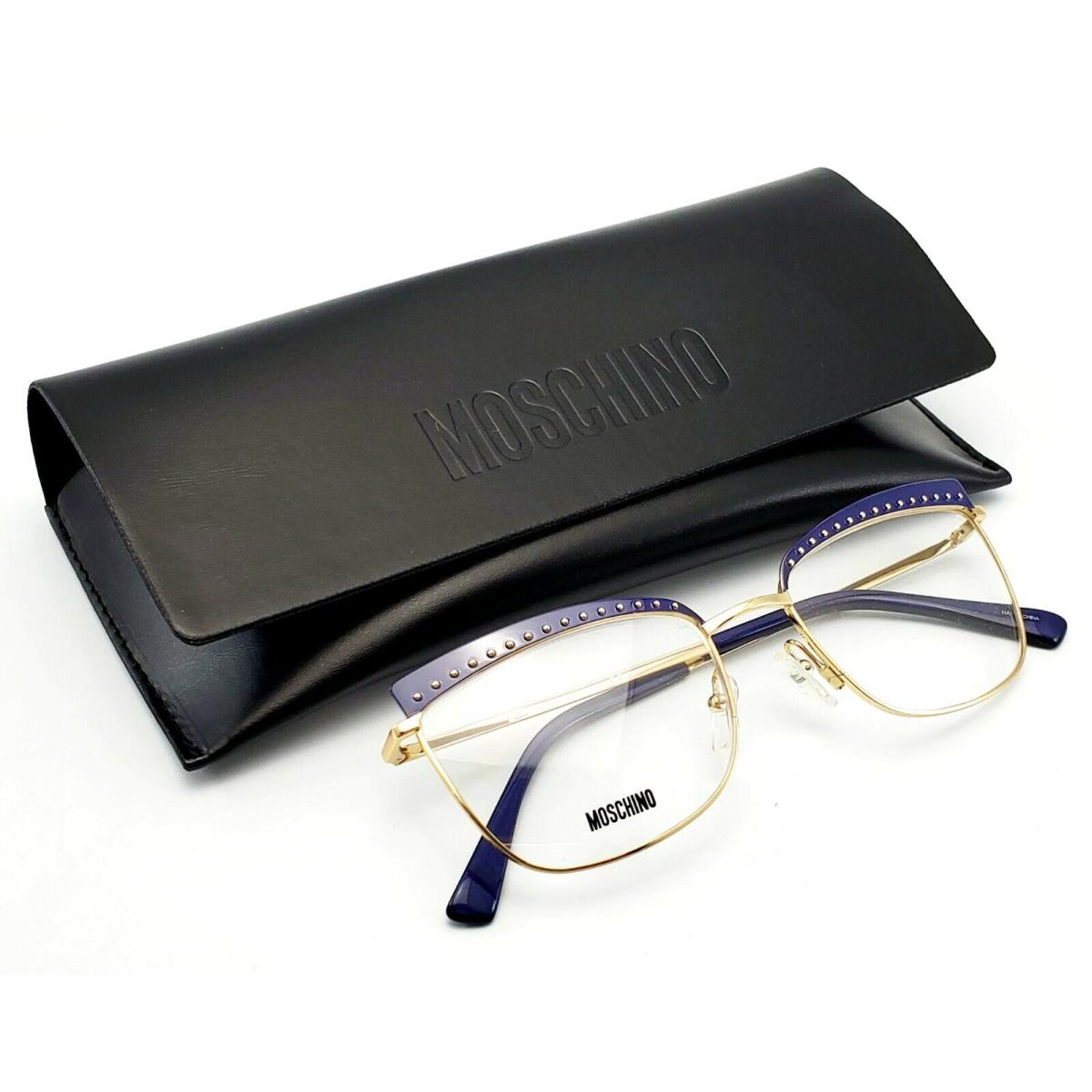 Moschino MOS531 Pjp Gold Blue Eyeglasses 55-18 145