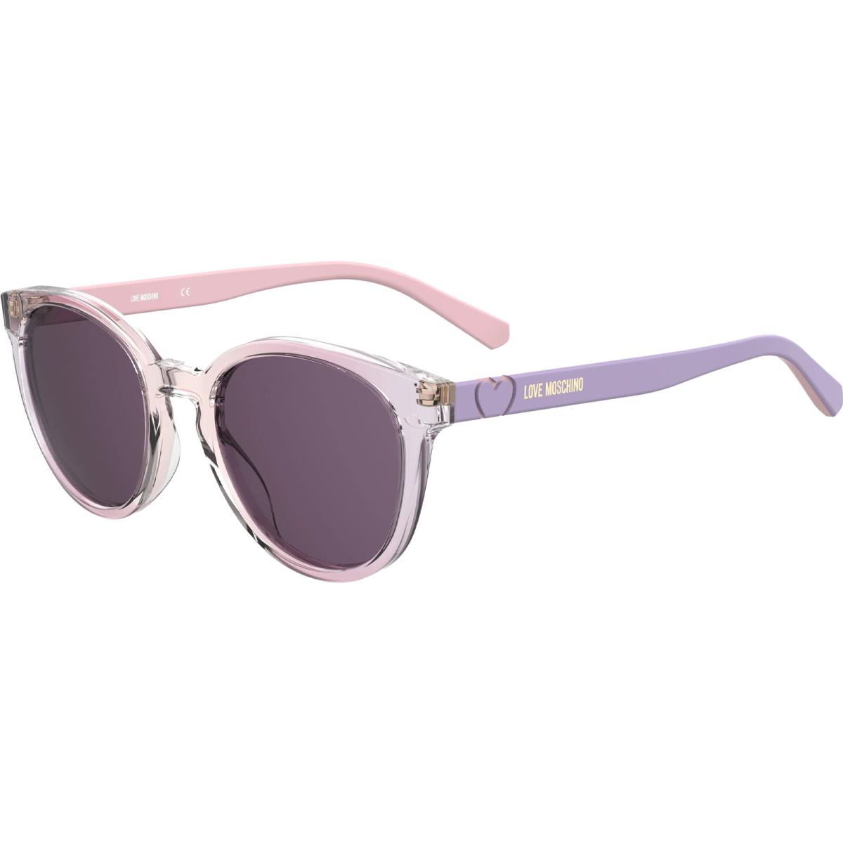 Love Moschino Women`s Pink/lilac Vintage Style Round Sunglasses MOL040S 0665 UR