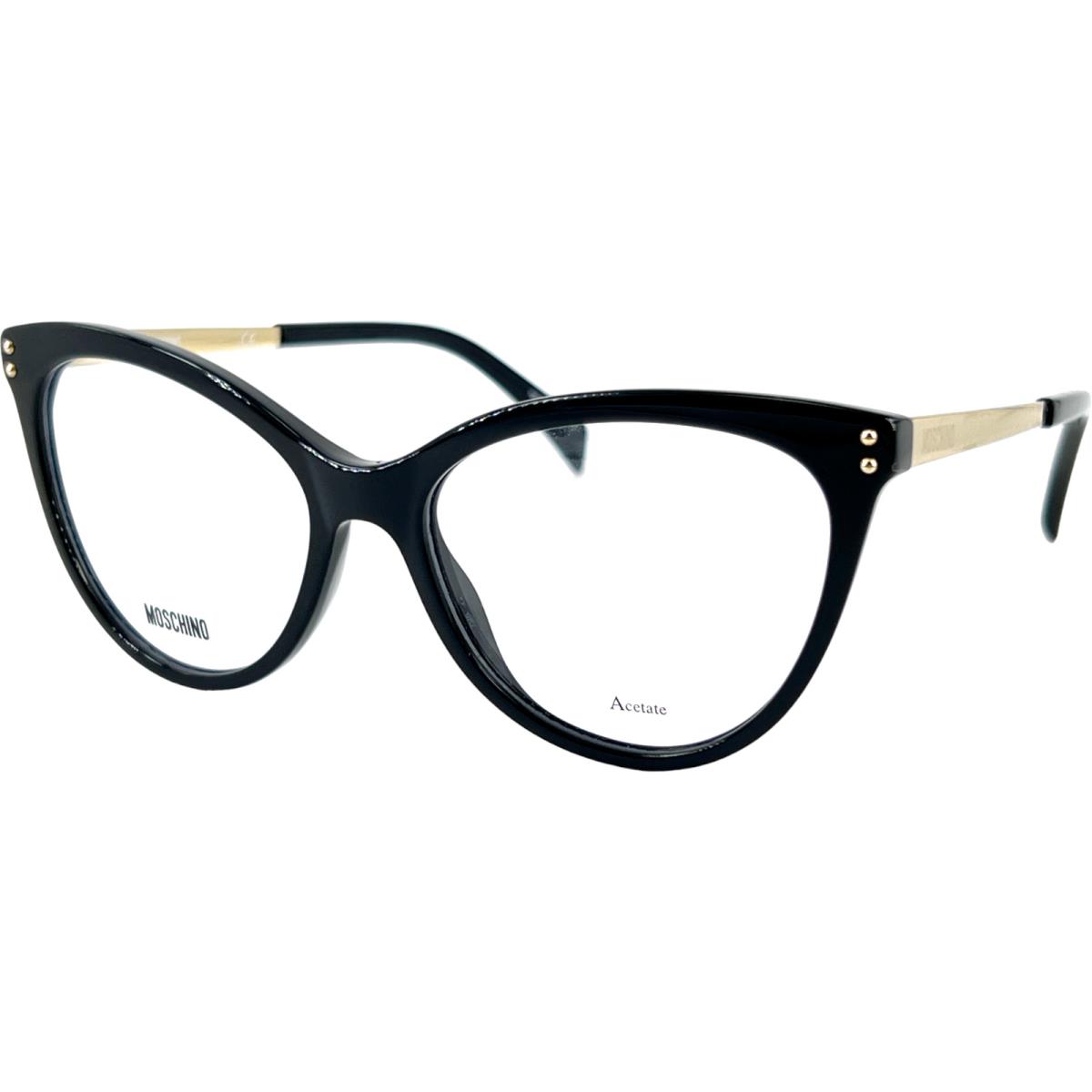 Moschino MOS503 Women`s Plastic Eyeglass Frame 0807 Black 53-17 W/case