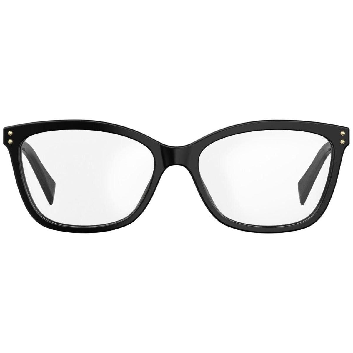 Moschino MOS504 807 Black Gold Cat Eye Eyeglasses Acetate Frame 53-16-140