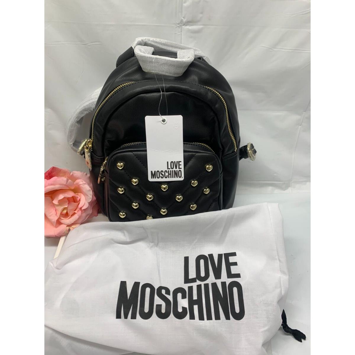 Love Moschino Heart-studded Embellished Backpack JC4235PP9AKE0000-Black