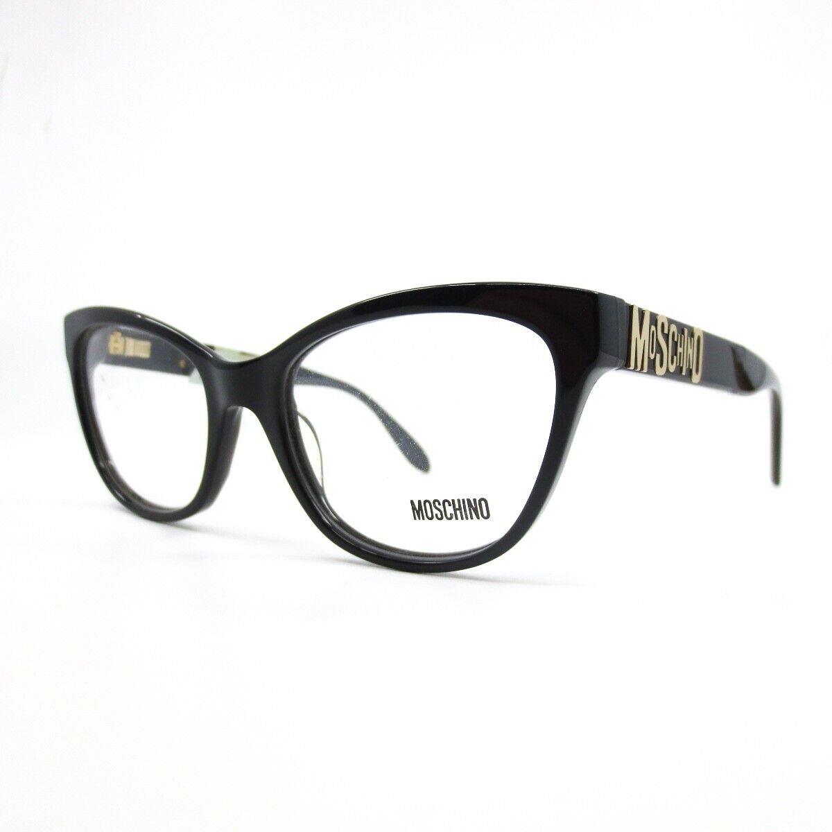 Moschino MO299V01 Black Gold Women Cat Eye Full Rim Eyeglasses 52-18-140