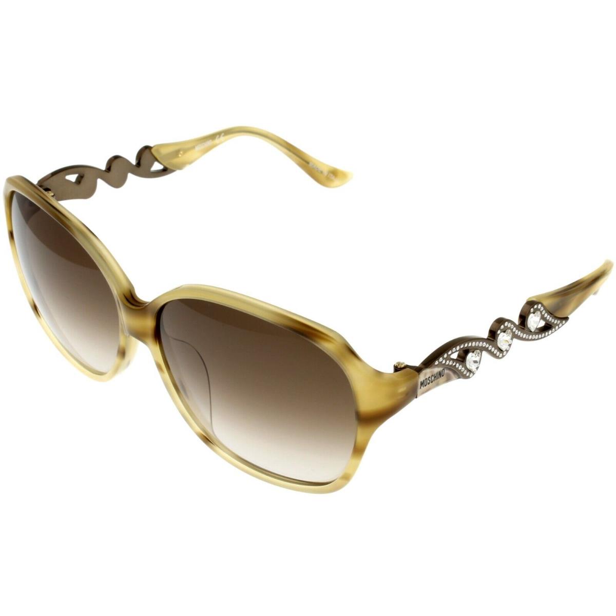 Moschino Sunglasses Women Striped Pearly Ochre Rectangular MO592 04